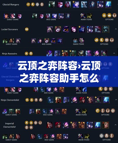 云顶之弈阵容›云顶之弈阵容助手怎么开启 云顶之弈阵容›云顶之弈阵容助手怎么开启