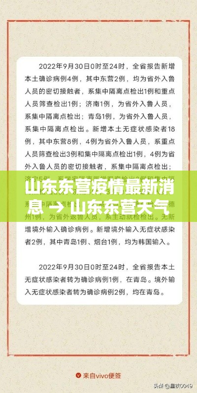 山东东营疫情最新消息 → 山东东营天气新冠最新消息 山东东营疫情最新消息 → 山东东营天气新冠最新消息
