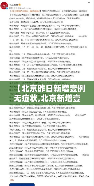 【北京昨日新增壹例无症状,北京新增壹叁例确诊】 【北京昨日新增壹例无症状,北京新增壹叁例确诊】