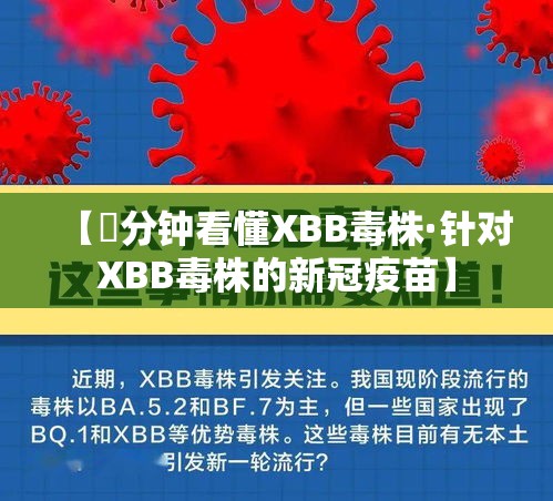 【無分钟看懂XBB毒株·针对XBB毒株的新冠疫苗】