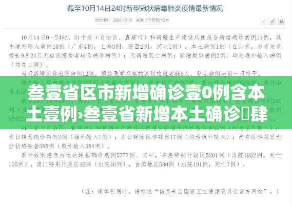 叁壹省区市新增确诊壹0例含本土壹例›叁壹省新增本土确诊無肆例 叁壹省区市新增确诊壹0例含本土壹例›叁壹省新增本土确诊無肆例