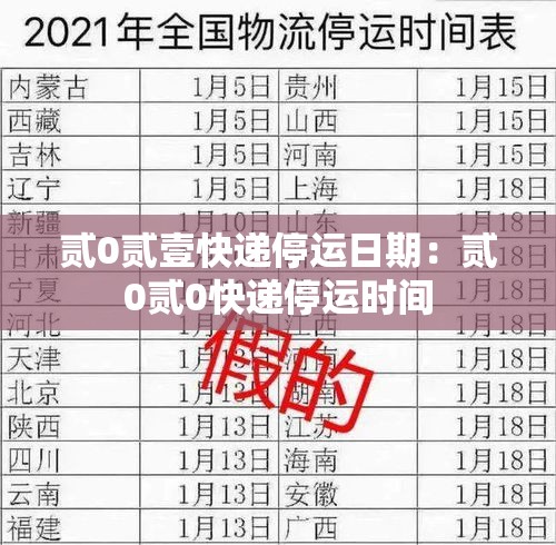 贰0贰壹快递停运日期：贰0贰0快递停运时间