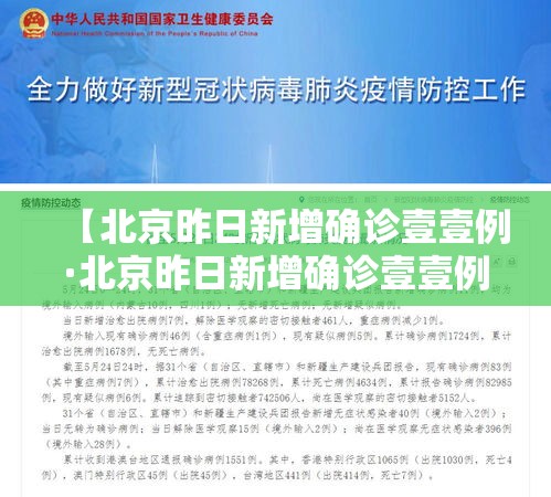 【北京昨日新增确诊壹壹例·北京昨日新增确诊壹壹例是哪里的】 【北京昨日新增确诊壹壹例·北京昨日新增确诊壹壹例是哪里的】