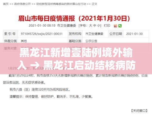 黑龙江新增壹陆例境外输入 → 黑龙江启动结核病防控巡讲