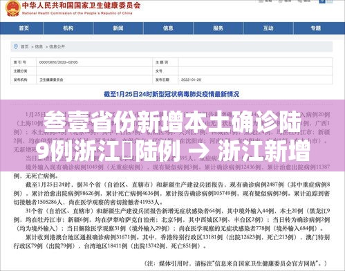 叁壹省份新增本土确诊陆9例浙江無陆例 → 浙江新增壹例本土无症状