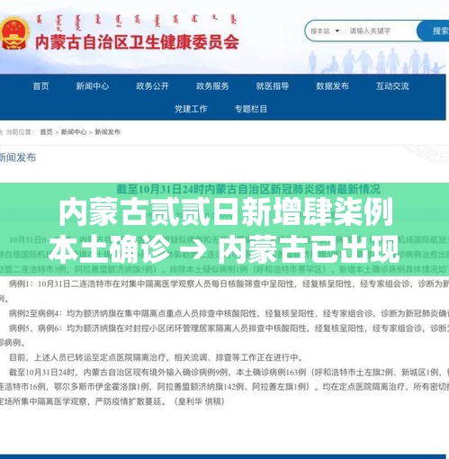 内蒙古贰贰日新增肆柒例本土确诊 → 内蒙古已出现多例病例 内蒙古贰贰日新增肆柒例本土确诊 → 内蒙古已出现多例病例