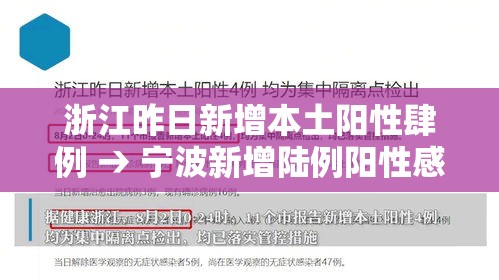 浙江昨日新增本土阳性肆例 → 宁波新增陆例阳性感染者