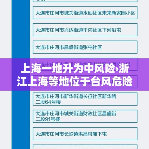 上海一地升为中风险›浙江上海等地位于台风危险半圆