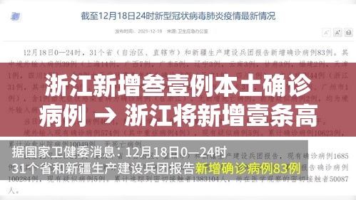 浙江新增叁壹例本土确诊病例 → 浙江将新增壹条高铁 浙江新增叁壹例本土确诊病例 → 浙江将新增壹条高铁